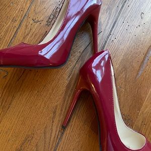 Red patent leather heels size 8